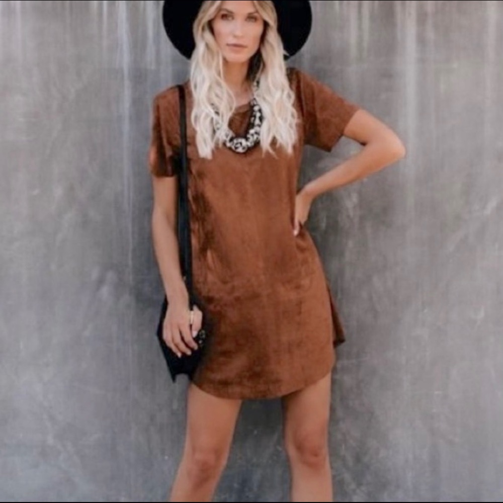 Vici faux suede T shirt dress size large